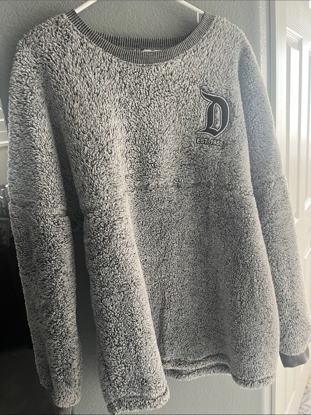 Disney Gray Plush Crewneck Pullover